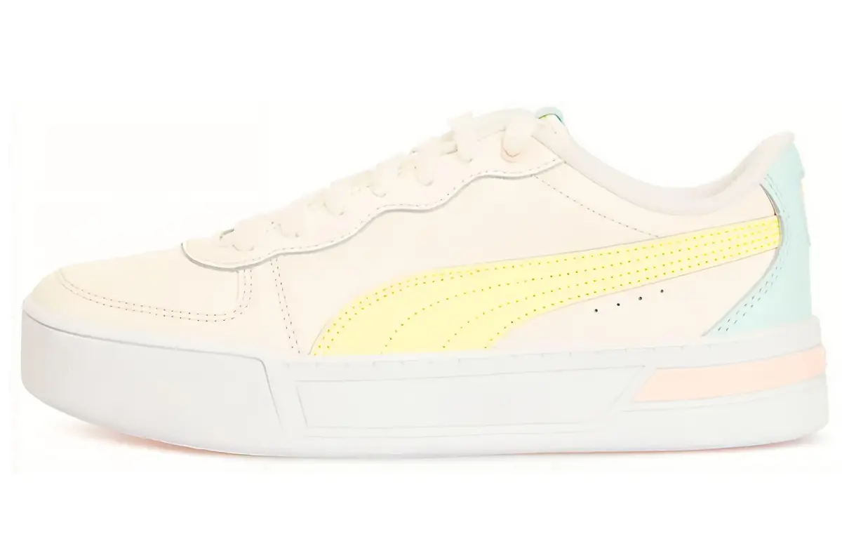 PUMA Skye Trainers Balance Low top Skateboard Shoes Women's Pink Yellow