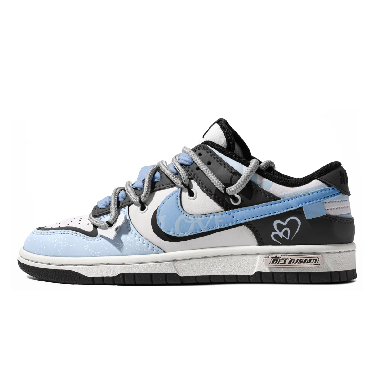 Nike Dunk Romantic Heartbeat Blue Quick Dry Abrasion Resistant Balance Low top Skateboard Shoes Unisex