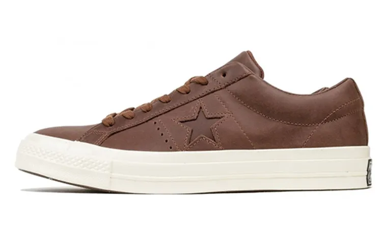 Converse One Star Ox Leather Slip Resistant Lightweight Non slip Lightweight Low top Skateboard Shoes Unisex Brown