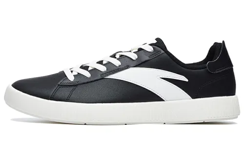 Anta Life Collection Synthetic Leather Cushioning, Wear Resistant Low top Skateboard Shoes Men's Black