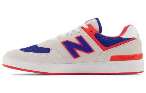 New Balance NB 574 CT574 Textile, Leather Low top Skateboard Shoes White Blue
