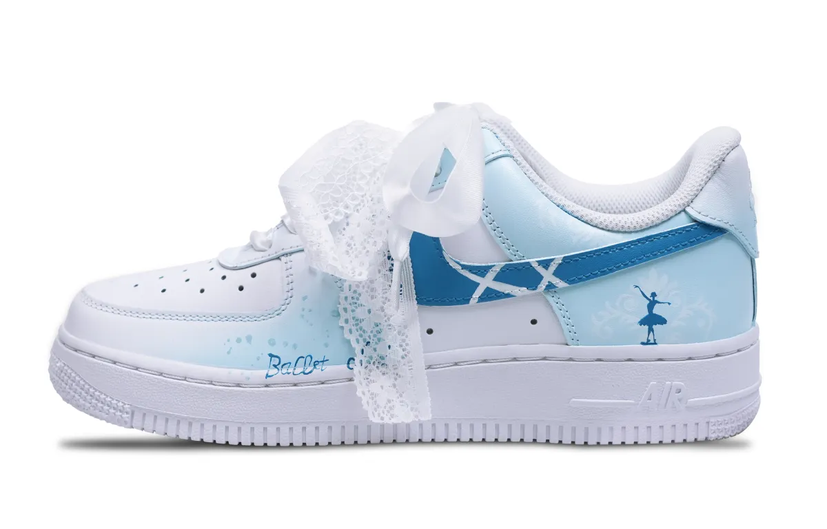 Nike Air Force 1 Paris Ball Slip Resistant, Abrasion Resistant, Breathable Low top Skateboard Shoes Women's Blue White