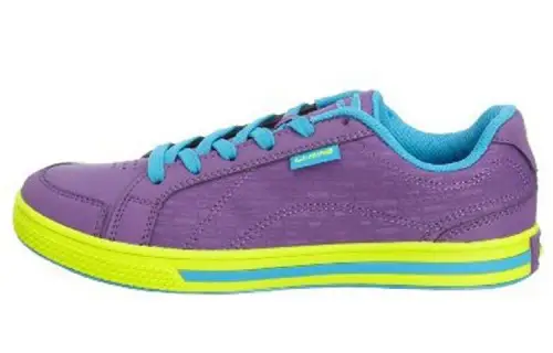 Li Ning Skateboard Shoes Women's Low Top Non Dying Flower Purple/Fluorescent Blue