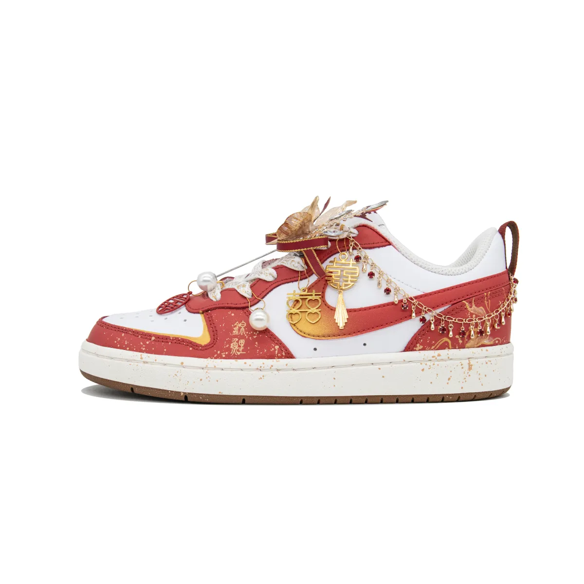 Nike Court Borough Skateboard Shoes Women's Low Top Gold