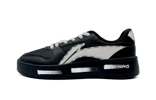 Li Ning Sycee Coverage Slip Resistant And Abrasion Resistant Low top Skateboard Shoes Men's Black