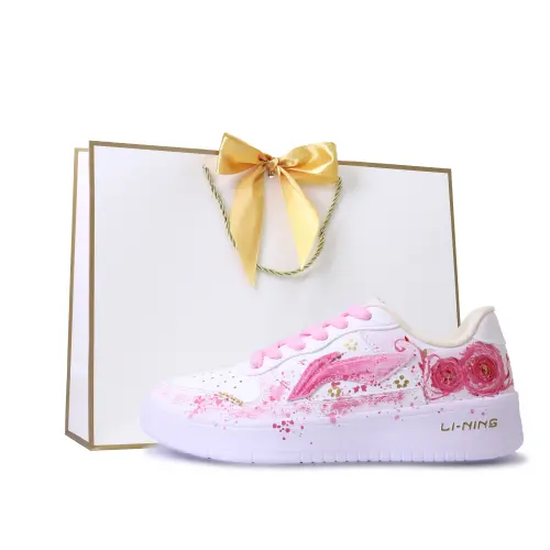 Li Ning Floating Boat Butter Rose Shopping Bag, Hand Drawn, Graffiti Synthetic Leather