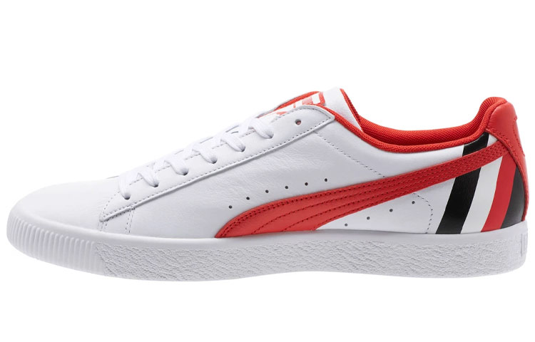 PUMA Clyde Skateboard Shoes Men's Low Top White/Red