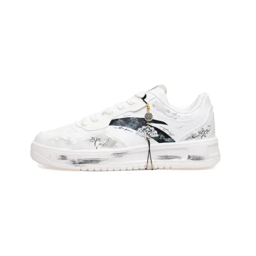 Anta Misty Radiance Synthetic Leather Slip Resistant Cushioning Low top Skateboard Shoes Men's White Black