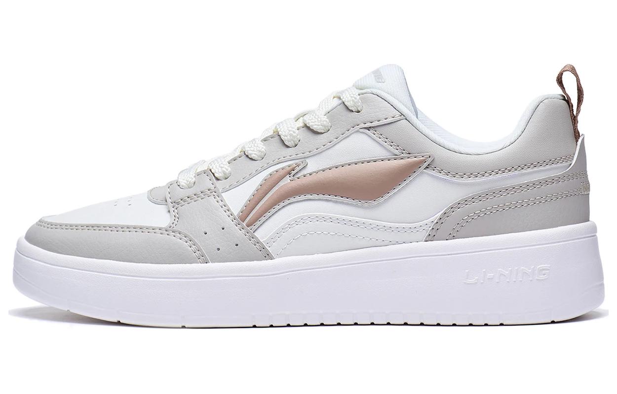 Li Ning Sycee Slip Resistant Cushioning Abrasion Resistant Low top Skateboard Shoes Women's White Gray