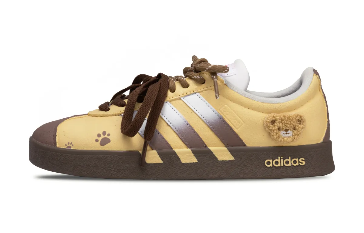 Adidas VL COURT 2.0 Bear Yee Suede Low top Skateboard Shoes Women's Light Yellow