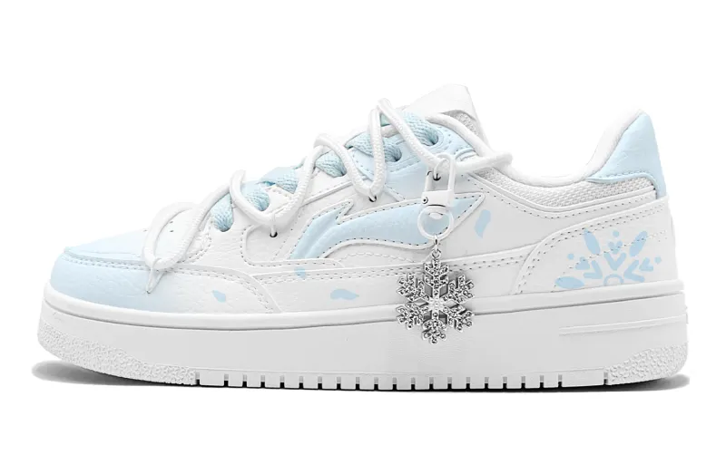 Li Ning Tianji Cushioning Slip Resistant Cushioning Slip Resistant Low top Skateboard Shoes Women's Blue White