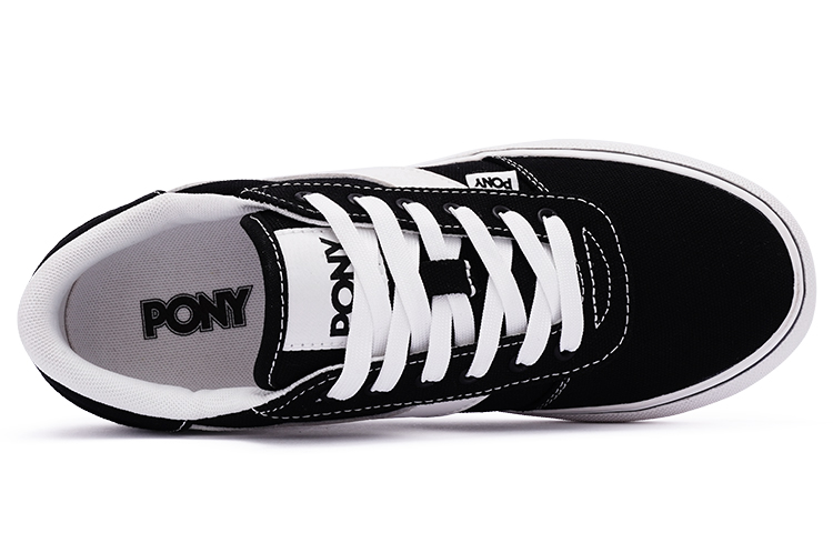 Pony Skate Canvas Low top Skateboard Shoes Unisex Black