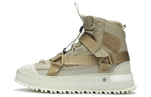 Li Ning Wu Xing Skateboard Shoes Men's High Top Sage Apricot/Hunting Brown