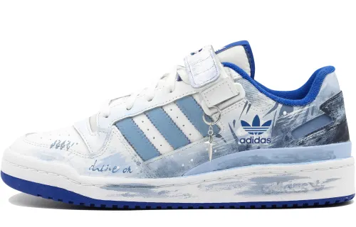 Adidas Originals FORUM Abrasion Resistant Low top Skateboard Shoes Unisex Blue White
