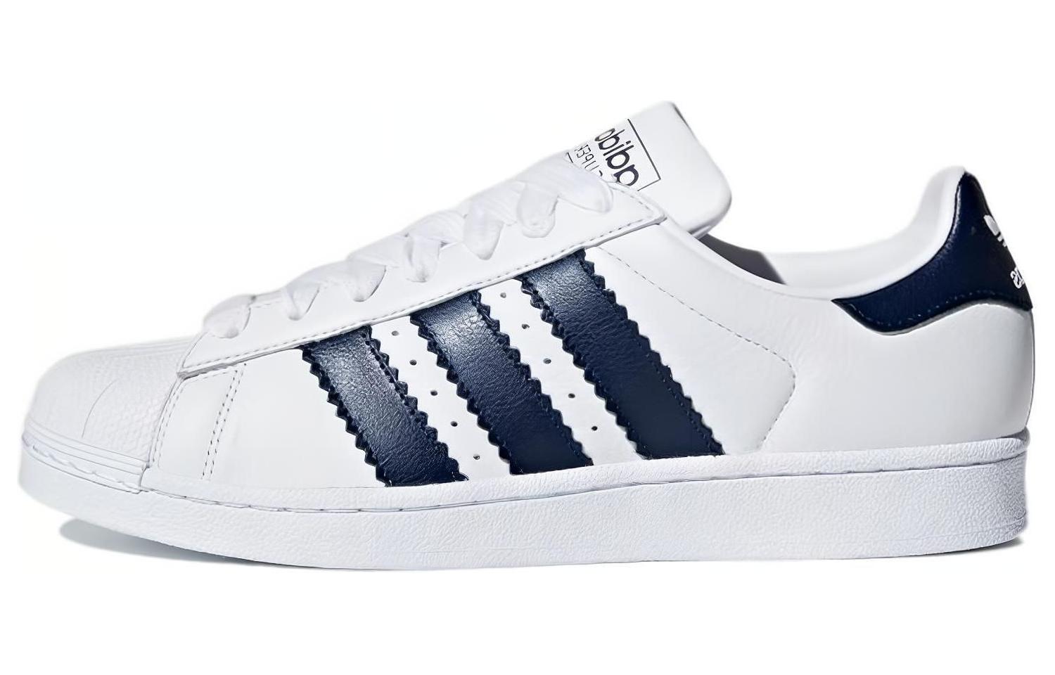 Мужские кеды adidas Originals Superstar (бело-синие) — фото 1