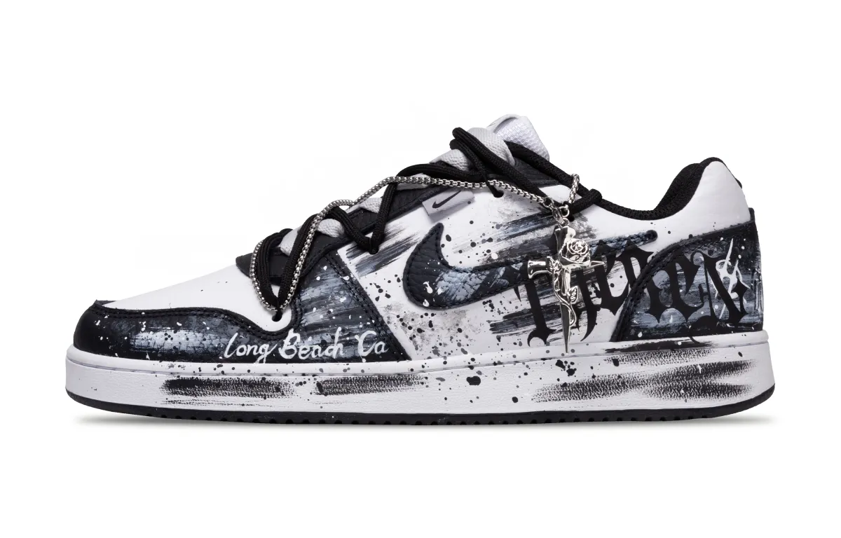 Nike EBERNON Wasteland Gears, Photovoltaic Power Synthetic Leather Abrasion Resistant Low top Skateboard Shoes Men's