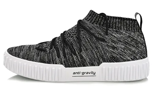 Li Ning Fabric Coverage Lightweight Breathable Slip Resistant Abrasion Resistant Mid top Skateboard Shoes Unisex