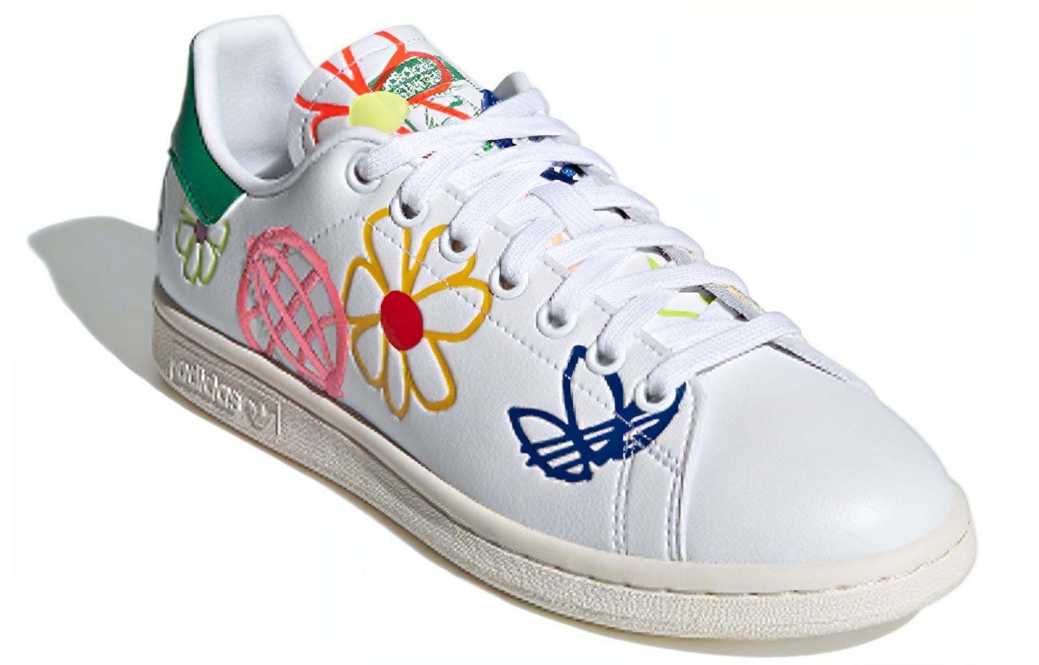 Женские кеды adidas originals STAN SMITH (бело-зелено-красные) — фото 3