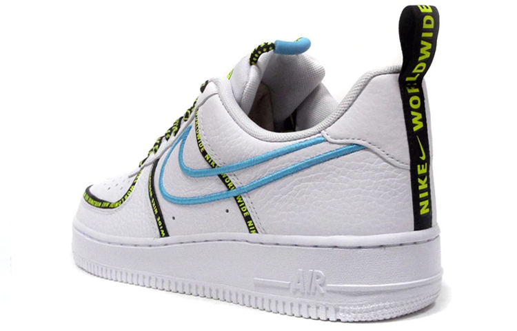 Кроссовки Nike Air Force 1 07 Low “World Wide” (белый) — Белыйсиний — фото 3