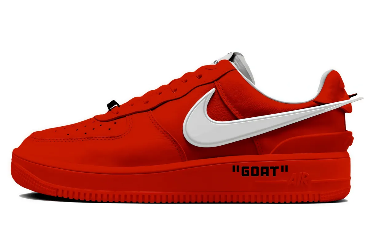 Nike x AMBUSH Air Force 1 Crimson Heaven Slip Resistant Slip Resistant Low top Skateboard Shoes Unisex Red