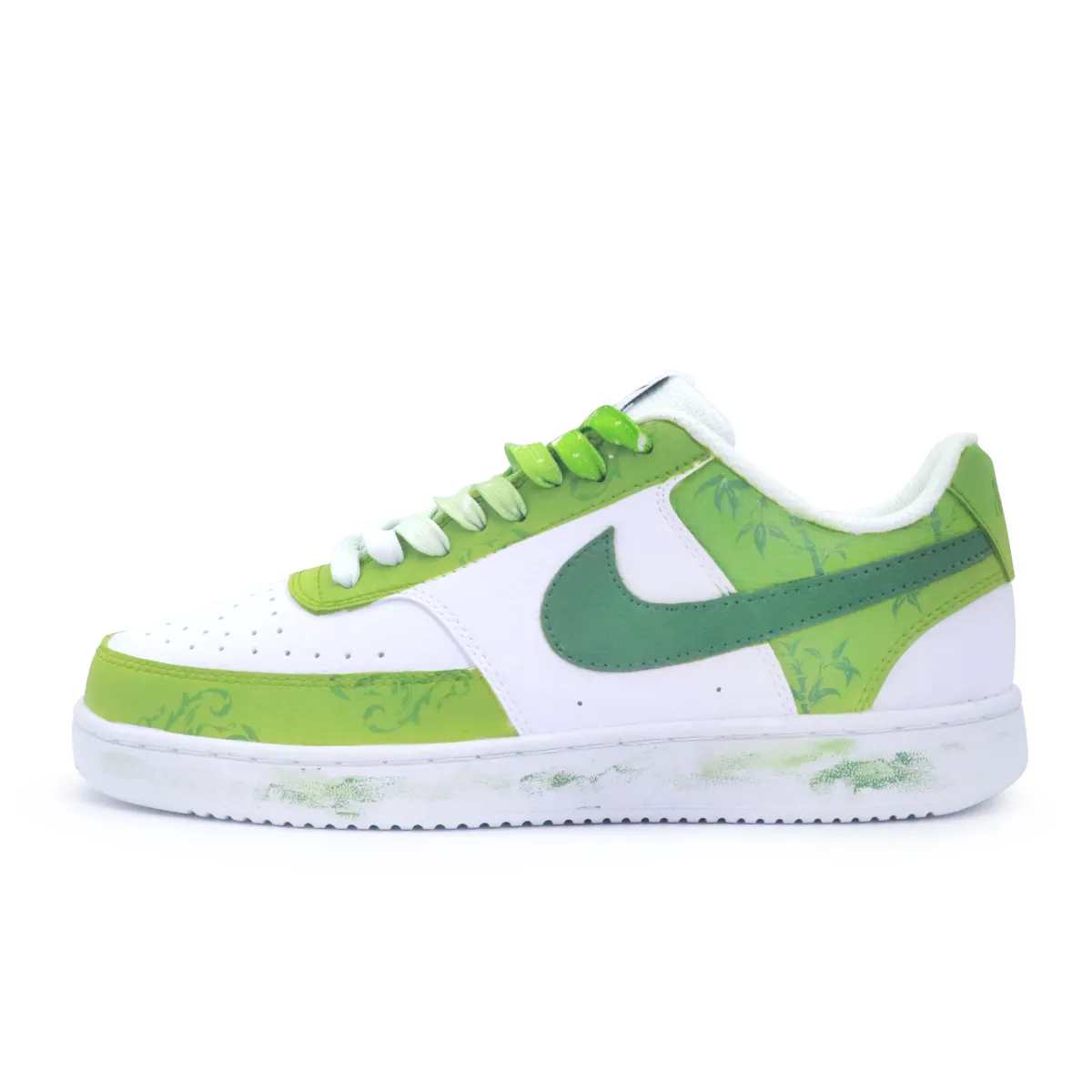 Nike Court Vision 1 Slip Resistant, Lightweight, And Breathable Low top Skateboard Shoes Men's White Green