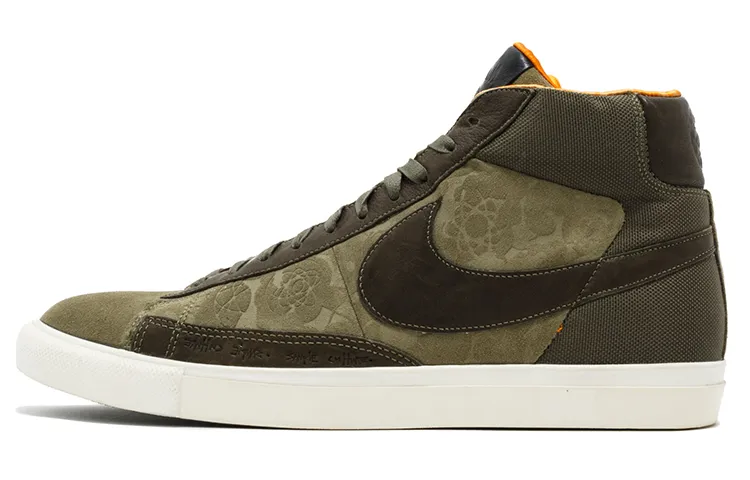Nike Blazer Mowa Slip Resistant Lightweight Non slip Lightweight High top Skateboard Shoes Men's Olive Green
