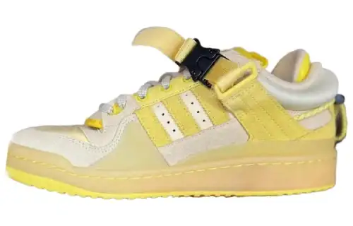 Bad Bunny x Adidas Originals FORUM Buckle Low Leather Abrasion Resistant Breathable Low top Skateboard Shoes Men's