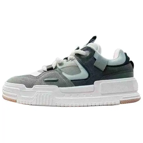 Anta Slip Resistant Abrasion Resistant Low top Skateboard Shoes Men's Gray Green