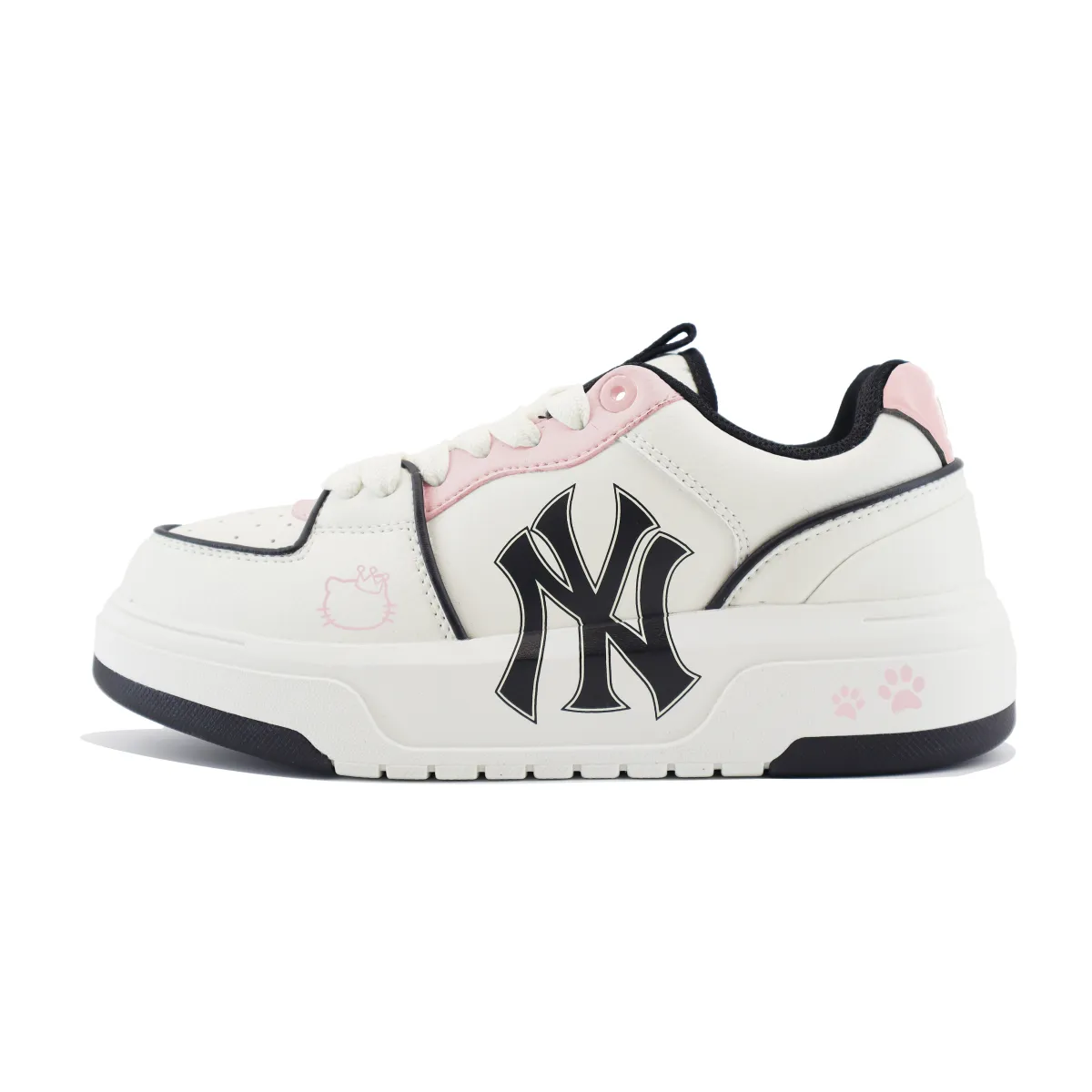 MLB Chunky Liner Pu Chuangyi Slip Resistant Abrasion Resistant Low top Skateboard Shoes Unisex White