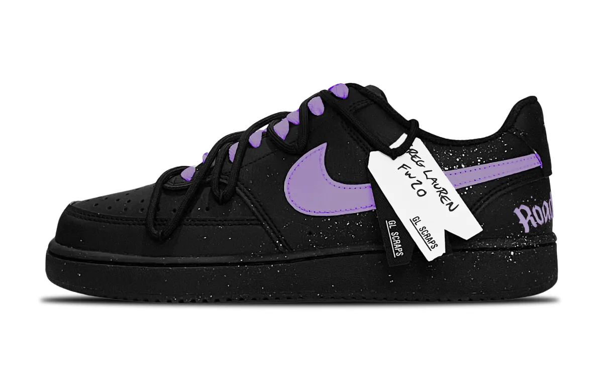 Nike Court Vision Low Quick Dry Quick Dry Low top Skateboard Shoes Unisex Black Purple