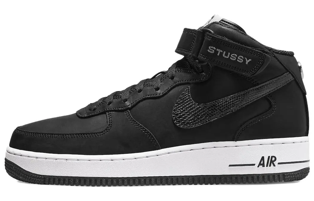 Nike X Stussy Air Force 1 Mid 'Black Snakeskin'