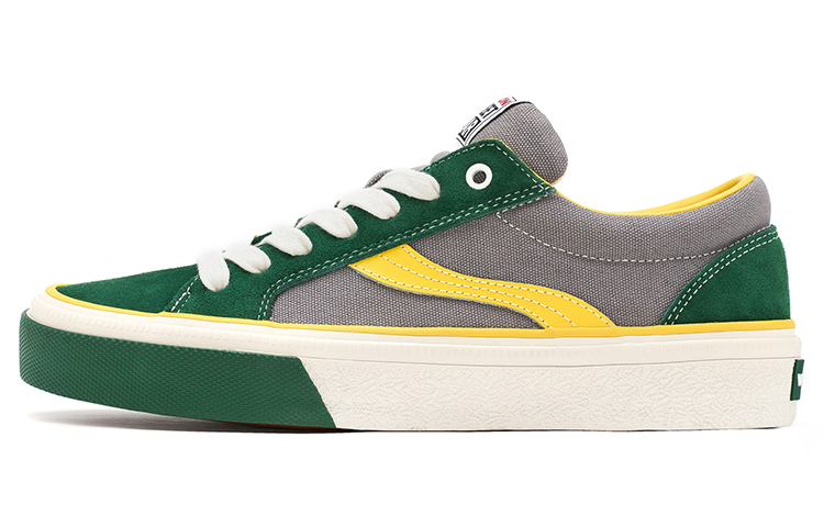 Vision Street Wear x ODDCIRKUS Astley Pro Low top Skateboard Shoes Unisex Forest Green With Yellow Contrast