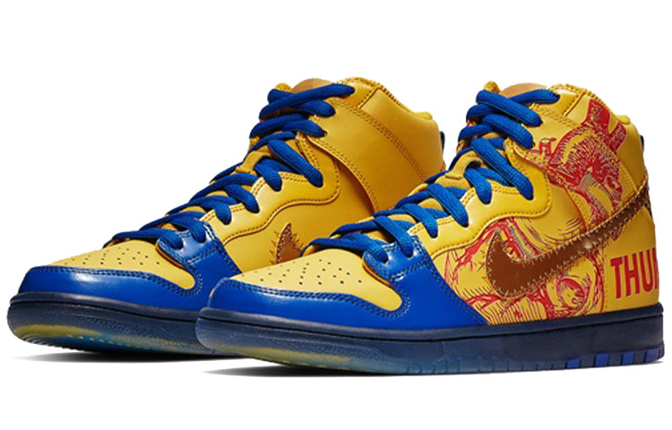 Мужские кеды Nike Dunk SB Doernbecher (сине-желтые) — фото 3