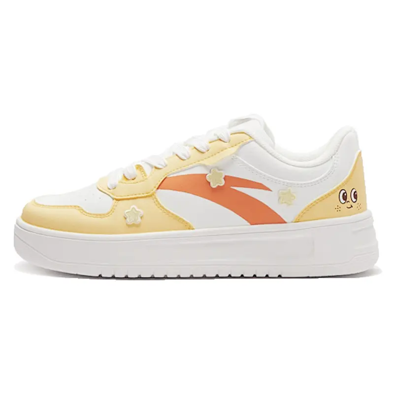 Anta Bubble Jellyfish, Stars Sweet Orange Abrasion Resistant Lightweight Low top Skateboard Shoes Women's