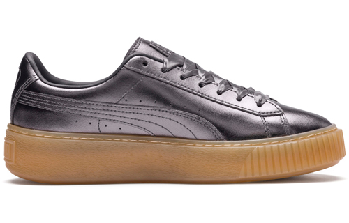 Женские кроссовки PUMA Platform Bask Luxe (серебристый) — фото 2