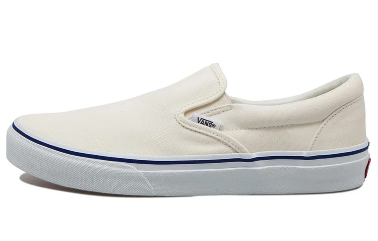 Vans Slip on Cushioning Abrasion Resistant Lightweight Breathable Low top Skateboard Shoes Unisex White Japan Version