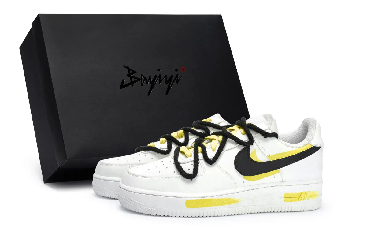 Nike Air Force 1 811 Manufacturing, Rolling Sky Yellow, Special Shoe Box Low top Skateboard Shoes Unisex