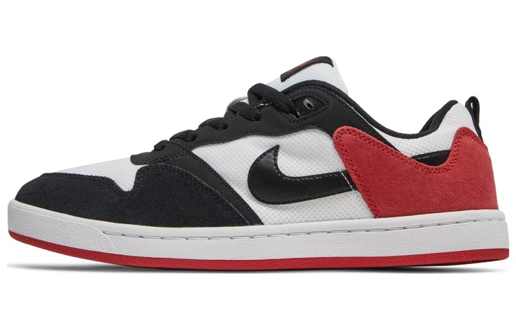 Nike SB Alleyoop Suede Wrapped Non-slip Low-top Shoes Men's Black and White Red