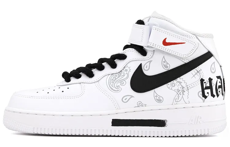Nike Air Force 1 Mid top Skateboard Shoes Men's Black White
