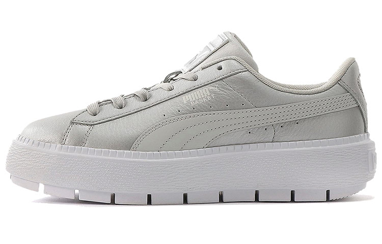 PUMA Platform Trace Skateboard Shoes Women's Low Top Gray/Green/White