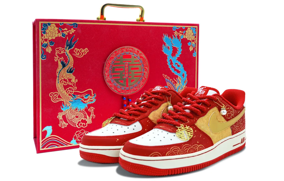 Nike Air Force 1 Slip Resistant Balance Low top Skateboard Shoes Unisex Red White