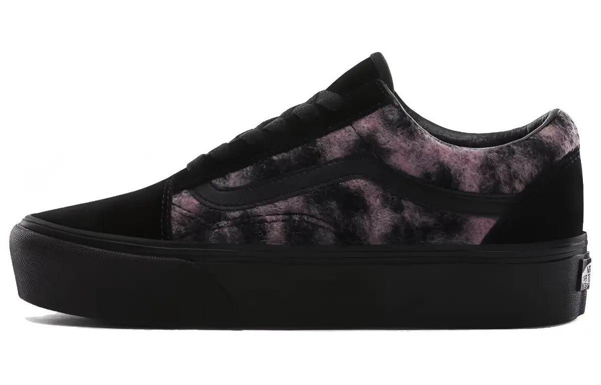 Vans Mix Leopard Old Skool Platform Black/Purple Pink Women's