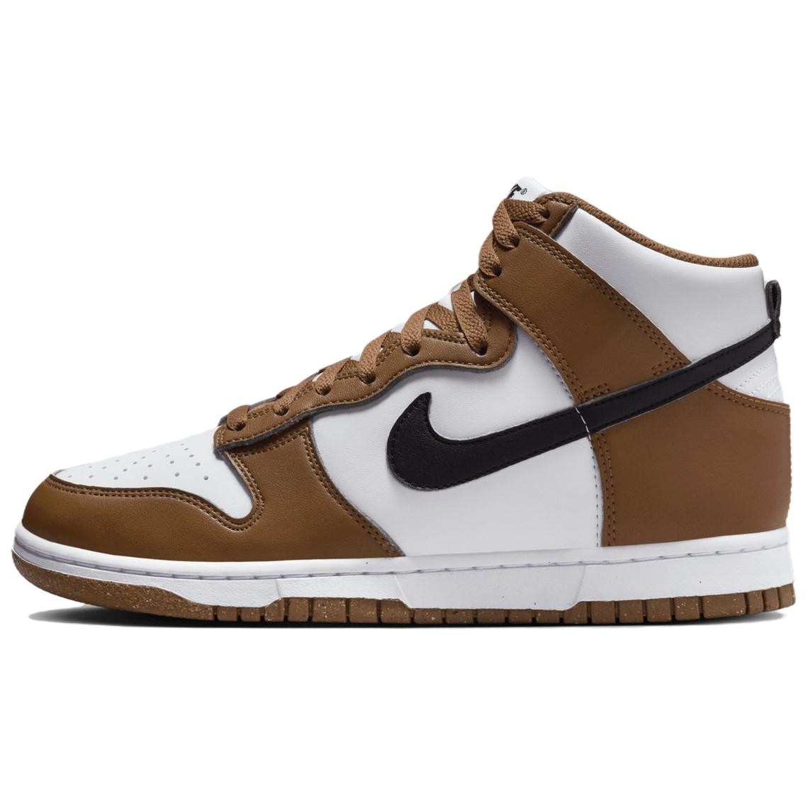 Женские кроссовки Nike Dunk High (коричневые)