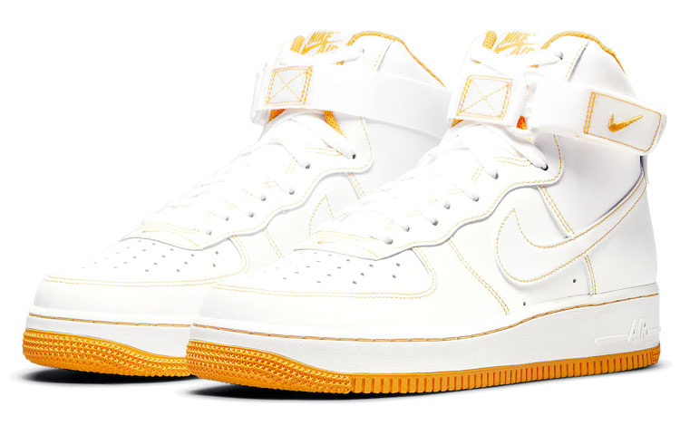 Мужские кроссовки Nike Air Force 1 07 "Laser Orange" (бело-оранжевые) — фото 2