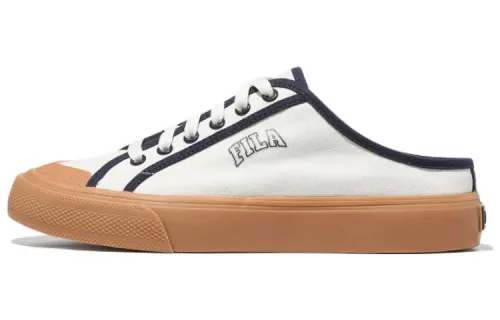 FILA Slip on Low top Skateboard Shoes Unisex Black White Coffee Korean Style