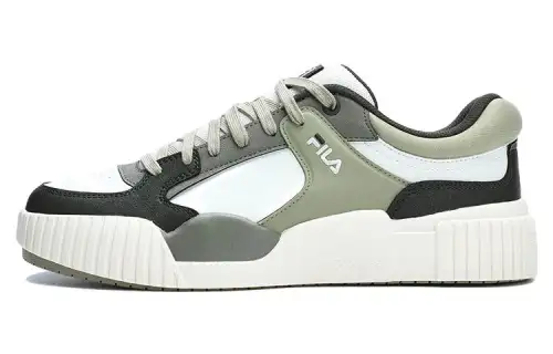 FILA BLOCKS Wear resistant And Lightweight Low top Skateboard Shoes Men's White Green