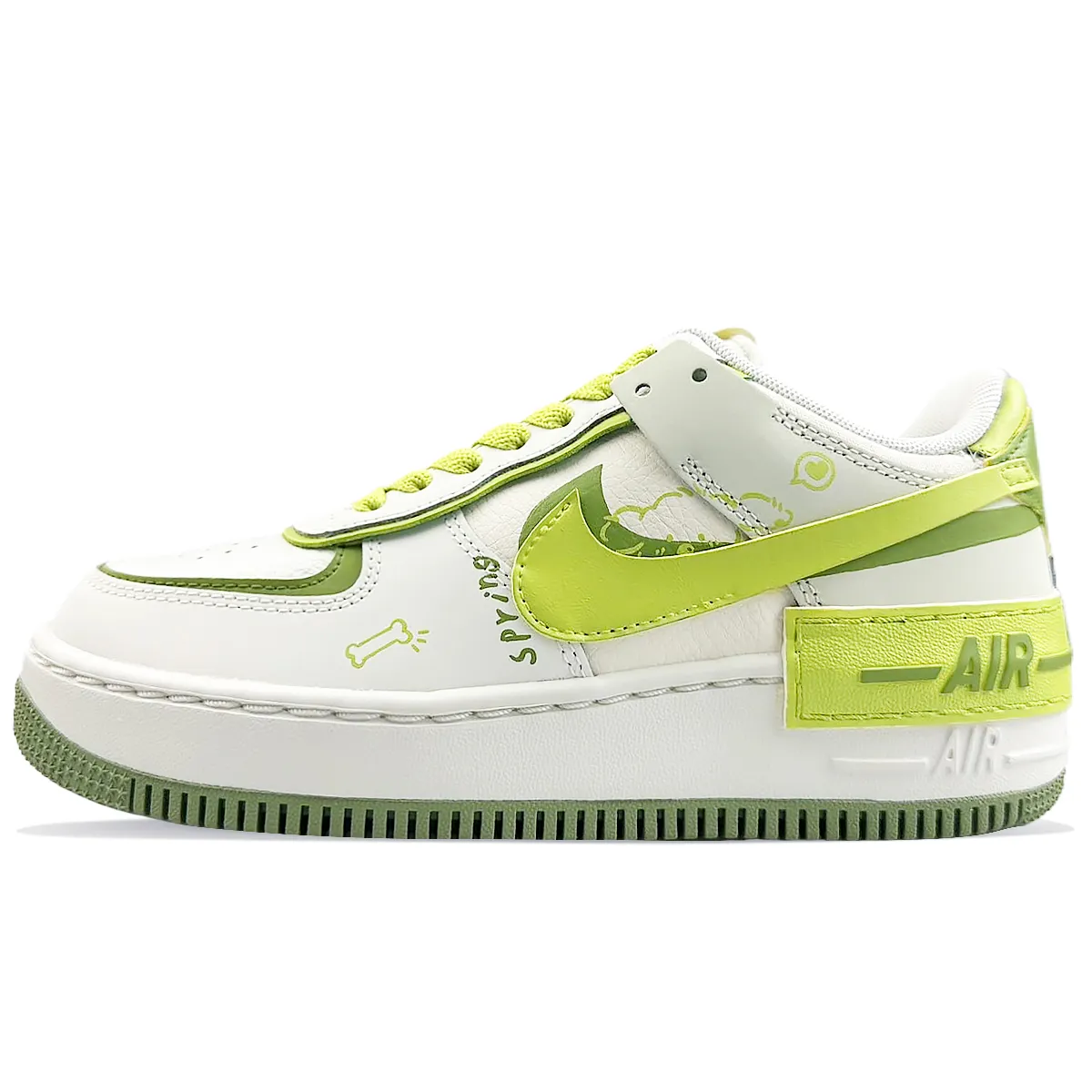 Nike Air Force 1 Spring Fluorescent Puppy Abrasion Resistant Abrasion Resistant Low top Skateboard Shoes Women's