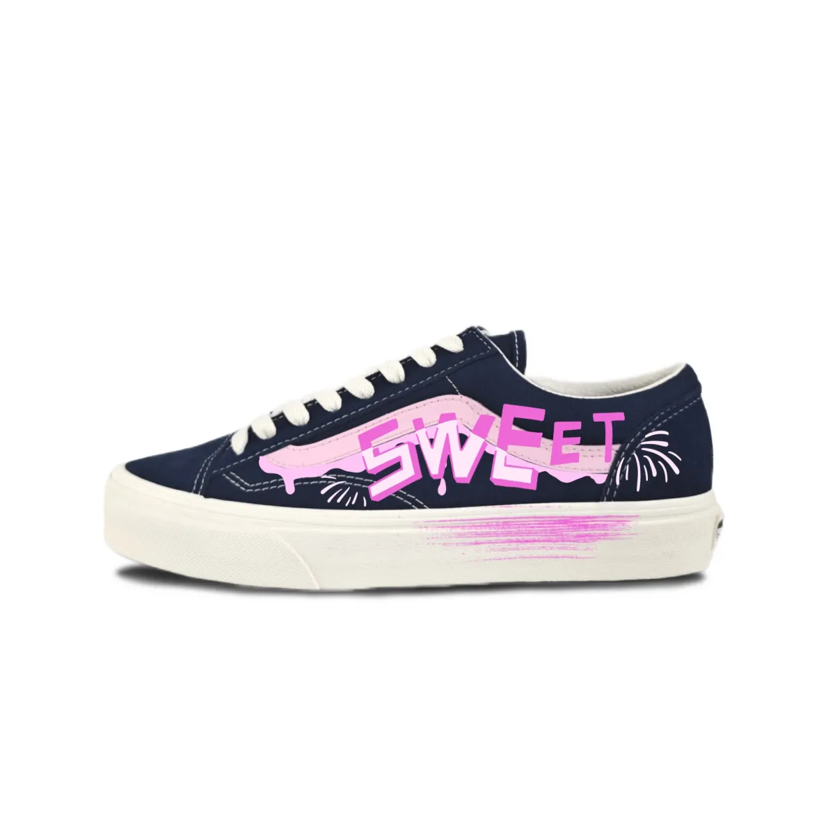 Vans Style 36 Suede Slip Resistant Abrasion Resistant Low top Skateboard Shoes Unisex Blue Pink
