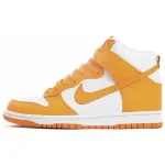 Nike Dunk High Slip Resistant Abrasion Resistant High top Skateboard Shoes Men's White Orange