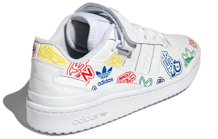 Унисекс кеды adidas originals FORUM low (бело-цветные) — Белый / синий / жёлтый / красный / зелёный — фото 4